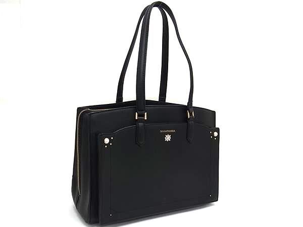 ■新品■未使用■ Samantha Thavasa サマンサタバサ パール レザー ハンドバッグ トート ショルダー レディース ブラック系 FT0356 □新品□未使用□ Samantha Thavasa サマンサタバサ パール レザー