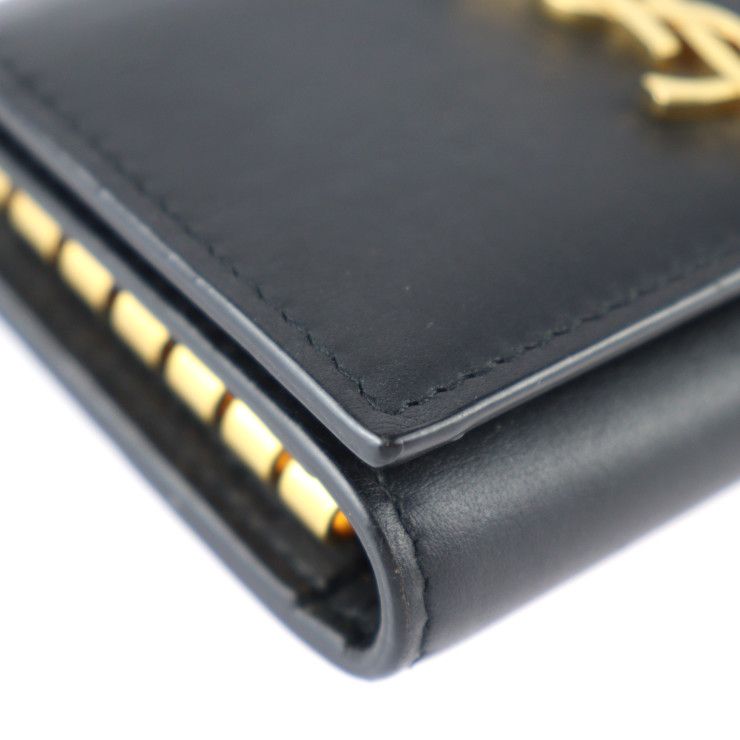 サンローランパリ　キーケース　6連　YSL金具　レザー　黒 SAINT LAURENT PARIS サンローランパリ 6連キーケース キーケース