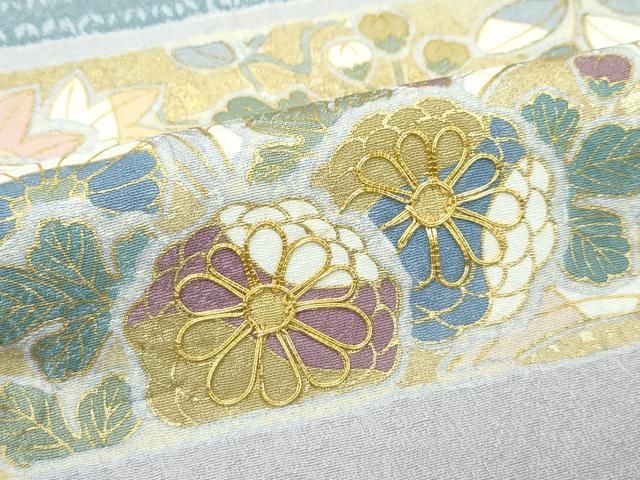 振袖セット 振袖フルセット 駒刺繍 扇面花蝶文 暈し染め 金彩 紫 24