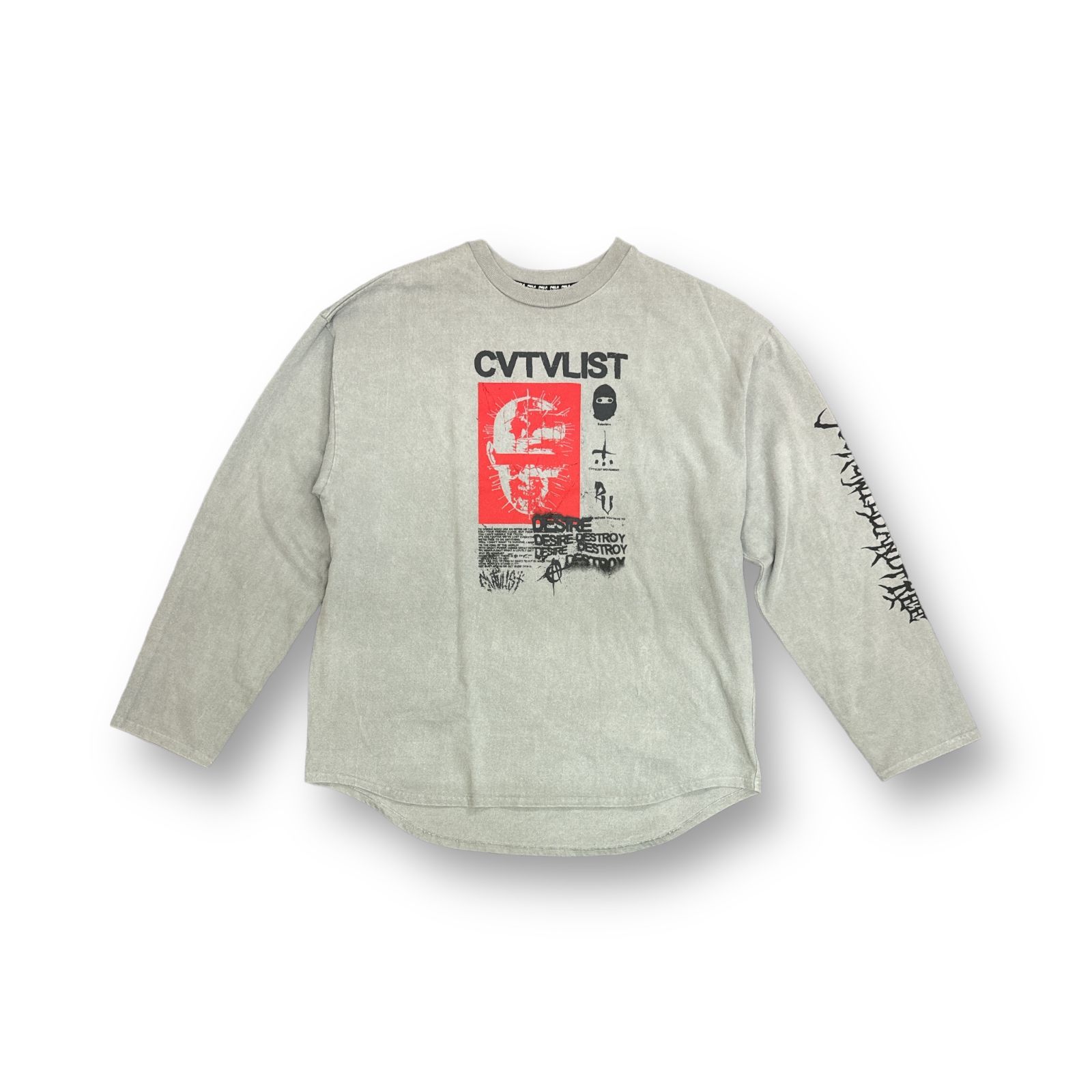 定価30800円 美品 CVTVLIST CTLS I BRUTAL LONGSLEEVE TEE プリント 刺繍 カットソー ロングスリーブ Tシャツ  カタリスト 2101090303 グレー 2 63330A3 - メルカリ