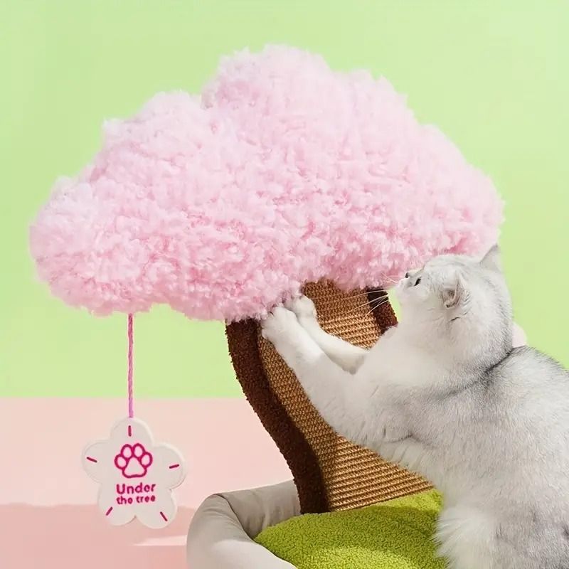 大型猫ベッド ペットベッド スクラッチポスト付き キャットツリー さくらスタイルデザイン 居心地の良いペット猫クッションベッド