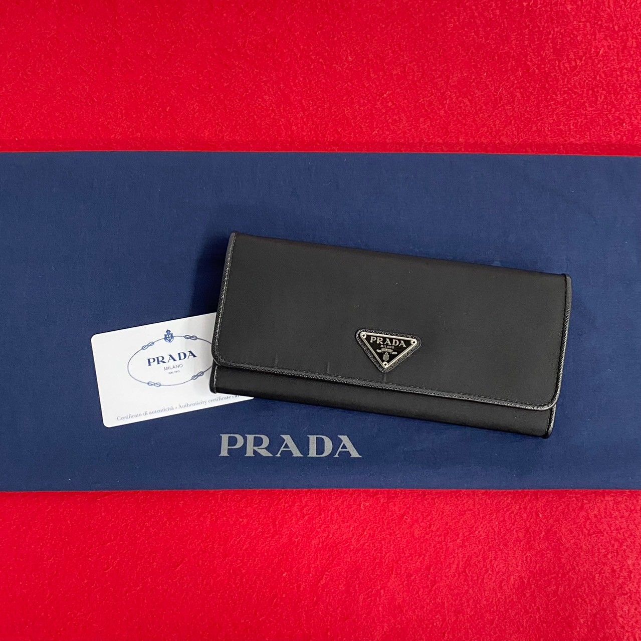 PRADA 長財布 三角ロゴ ブラック サフィアーノレザー | ALTAKVINNEHELSE.NO