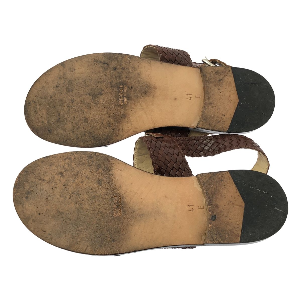 花！美品！新品未使用！GUCCI ブラウン ストラップサンダル 35 GUCCI◇グッチ/サンダル/35.5/BRW/レザー