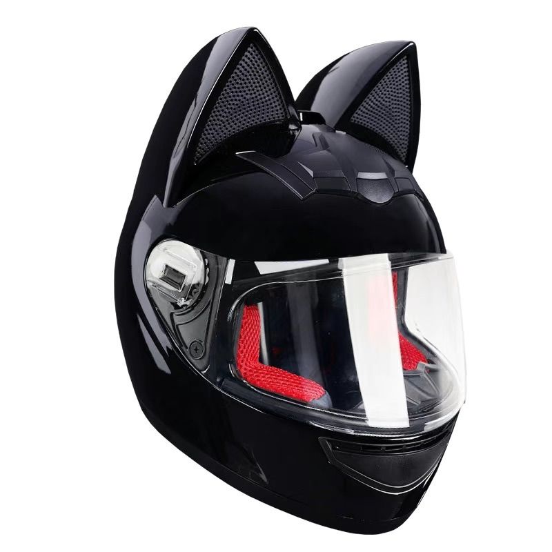 猫耳付きフルフェイスヘルメット レディース用原付・電動バイク