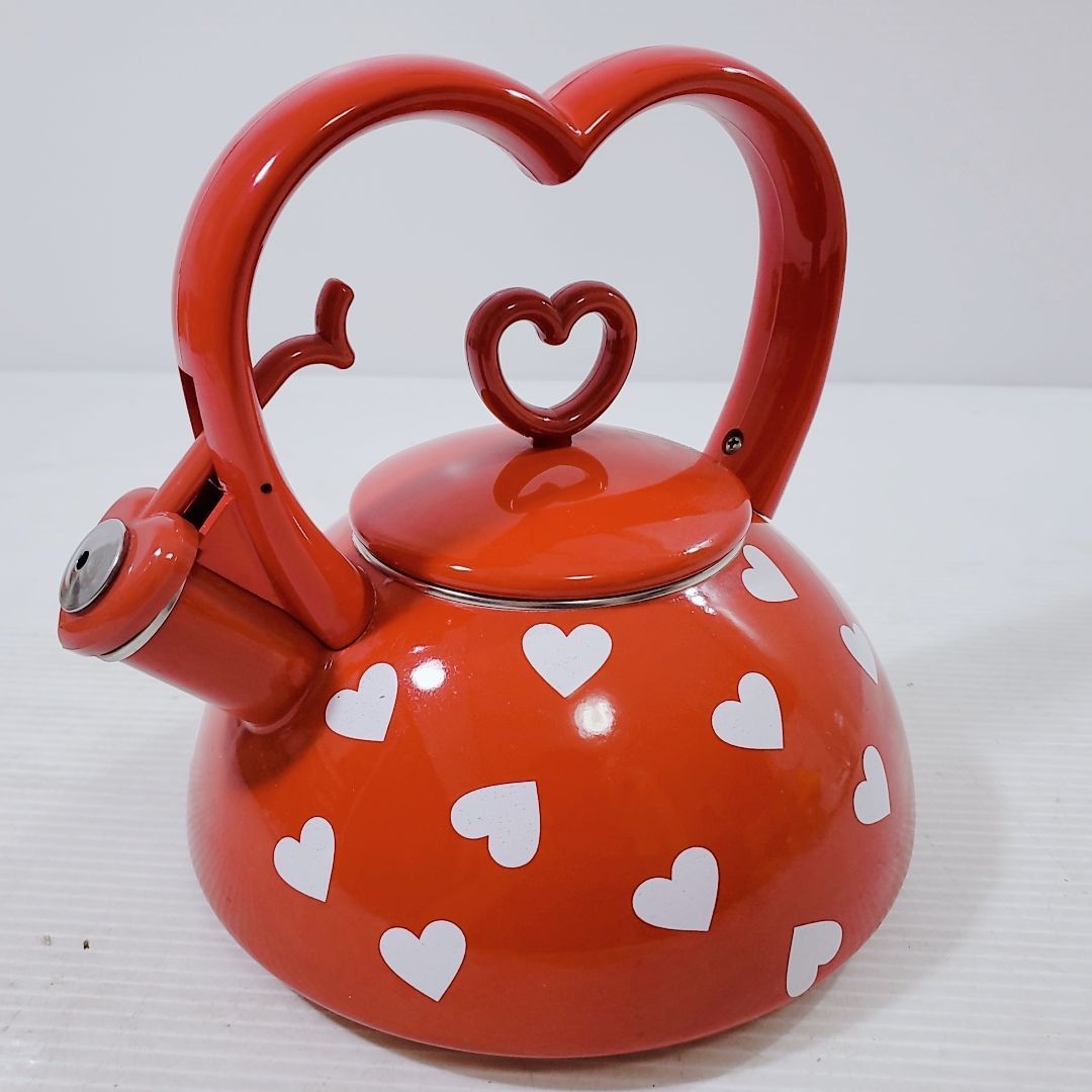 笛吹ケトル 赤のハート柄 やかん COPCO - メルカリ