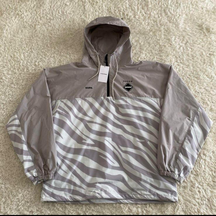 新品！F.C.R.B. アノラック ハーフジップ ジャケット ゼブラ柄 バック