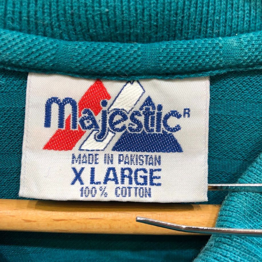 90`s vintage majestic NFL 90年代 マジェスティック ヴィンテージ PHILADEL PHIA EAGLES イーグルス  半袖 ポロシャツ 企業ロゴ ワンポイント刺繡 オーバーサイズ パキスタン製 XLサイズ エメラルドグリーン 90s hazelwood eagle  design rolled print T-shirt “size L ..., image size:919x919