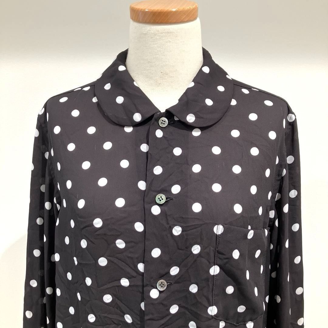 コムデギャルソン 丸襟エステル定番ブラウス 黒S コムデギャルソン