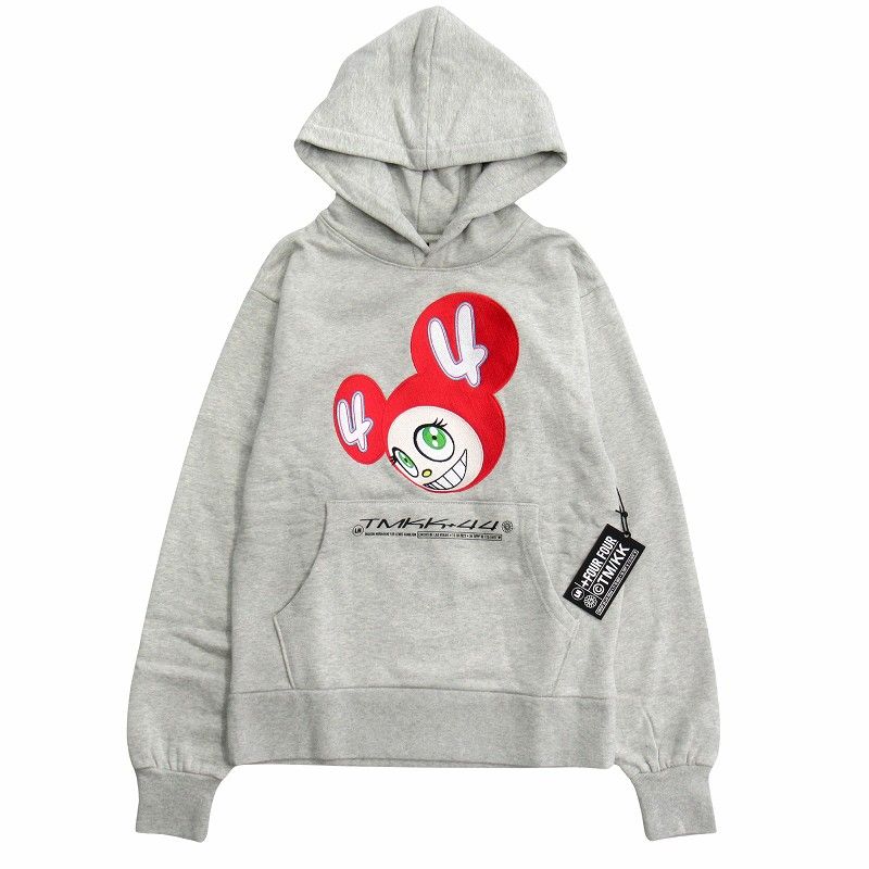 村上隆 ルイスハミルトン フーディー パーカー グレー 未使用 ルイス・ハミルトン × 村上隆 +44 Takashi Murakami TM/KK ロゴ