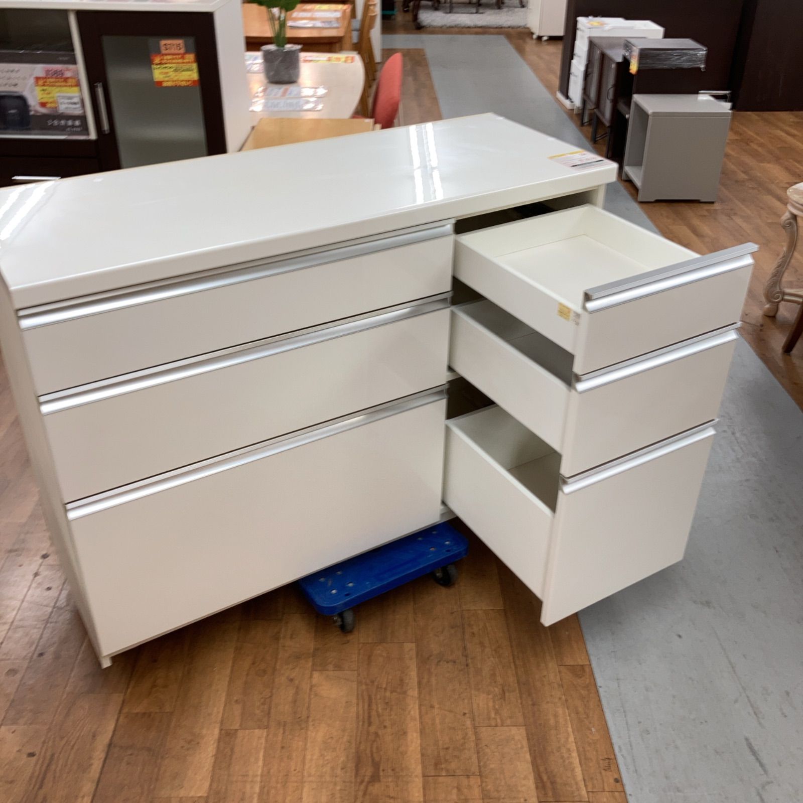 キャスター付き パモウナ キッチンカウンター 120cm幅 パモウナ