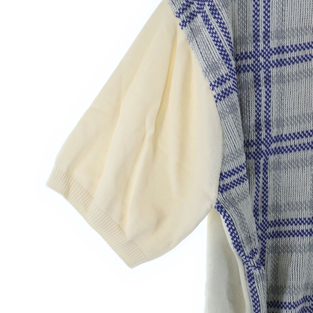SUPREME シュプリーム 24 SS Plaid Knit S Polo プレイド ショートスリーブ 半袖ニットポロシャツ ホワイト ブルー