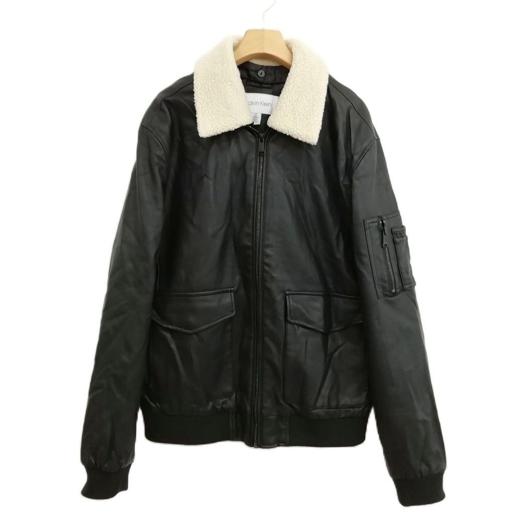 カルバンクライン CALVIN KLEIN フェイクレザー ボンバー
