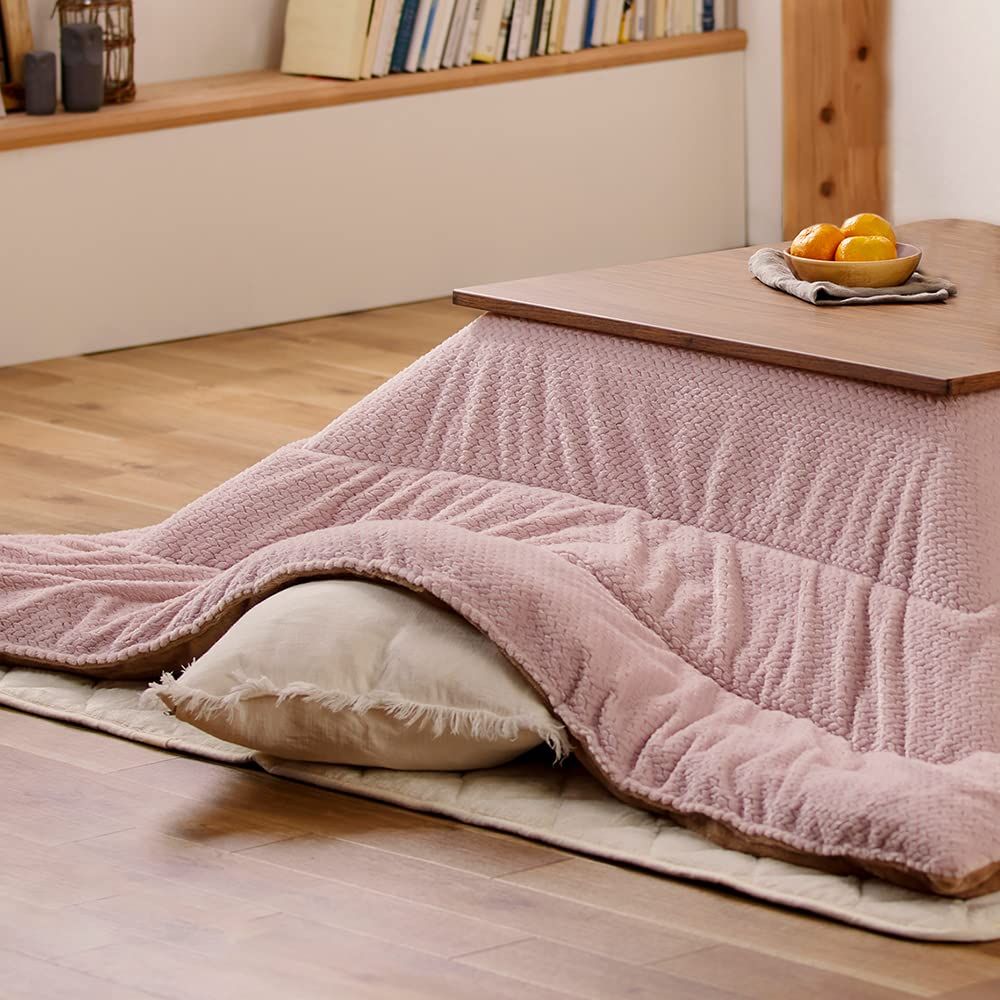 【人気商品】アイリスオーヤマ こたつ布団 正方形 190cm×190cm ソフトベロア素材 蓄熱わた使用 KKBK-B1919 ペールピンク/ベージュ