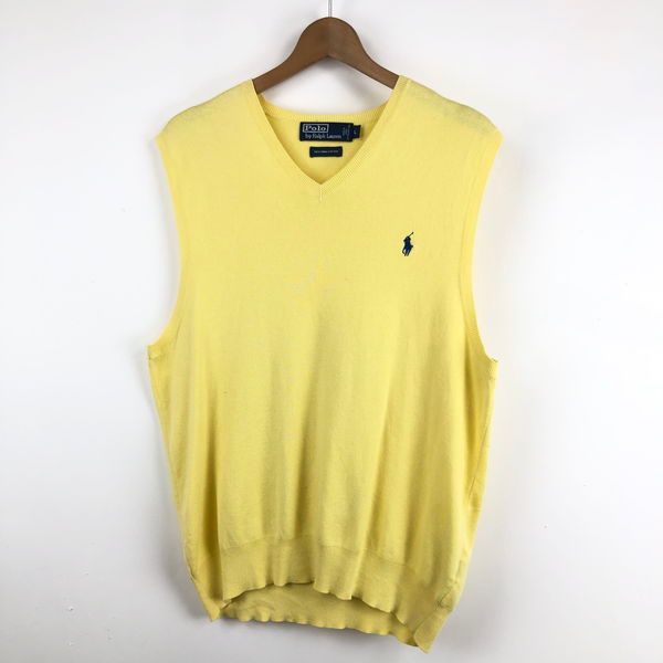 古着】 RALPH LAUREN ラルフローレン コットン ニットベスト ワン