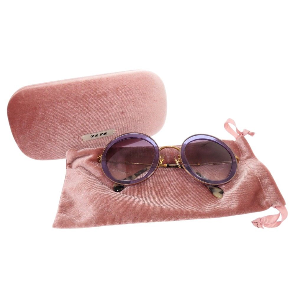 美品 ミュウミュウ SMU50Q プラスチック ステンレススチール パープル サングラス 0493【中古】MIUMIU 美品 ミュウミュウ SMU50Q プラスチック ステンレススチール パープル