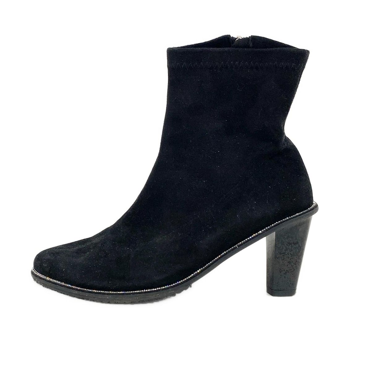 Hills Avenue 自由が丘 ヒルズ アベニュー ショートブーツ 22 レディース - 黒 ラインストーン