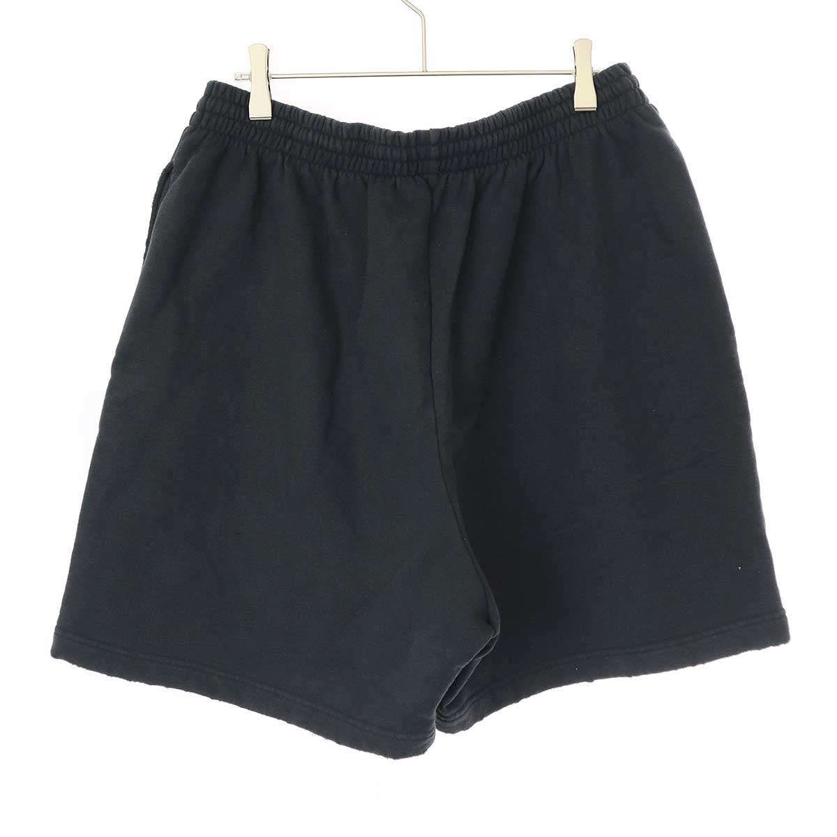 BALENCIAGA ブラックショートパンツ BALENCIAGA バレンシアガ 21AW ダメージ加工スウェットショートパンツ