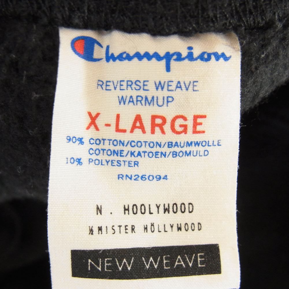 N.HOOLYWOOD エヌハリウッド × Champion チャンピオン REVERSE WEAVE リバースウィーブ 裾ジップ スウェット パンツ ブラック系 XL【中古】 N.HOOLYWOOD エヌハリウッド × Champion チャンピオン REVERSE WEAVE