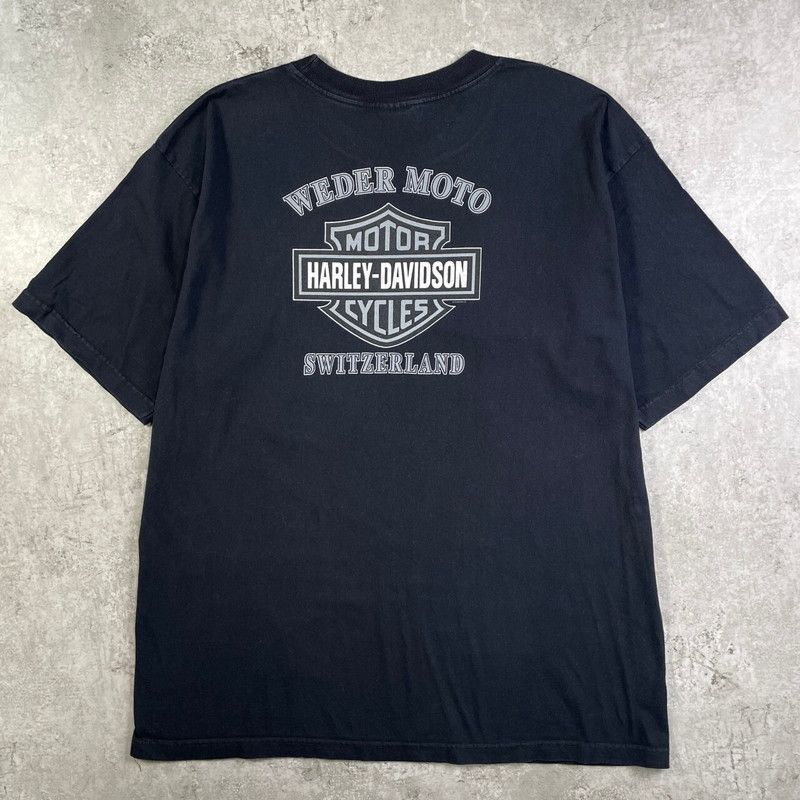 00年代 Harley-Davidson ハーレーダビッドソン ロゴプリントT
