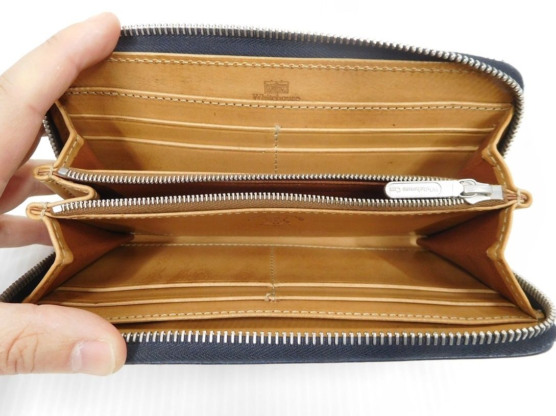 ホワイトハウスコックス 長財布 ヴィンテージレザー マリン S2622-6 中古囗T巛 ホワイトハウスコックス 長財布 ヴィンテージレザー マリン S2622-6
