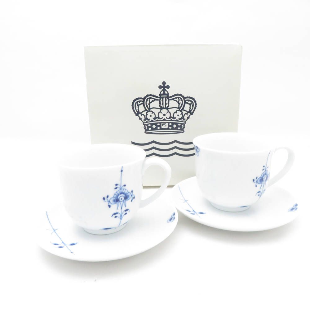 ROYAL COPENHAGEN ロイヤルコペンハーゲン ブルーパルメッテ デミタスカップ＆ソーサー 2客 ペア コーヒー 珈琲 テーブルウェア SU11772V2