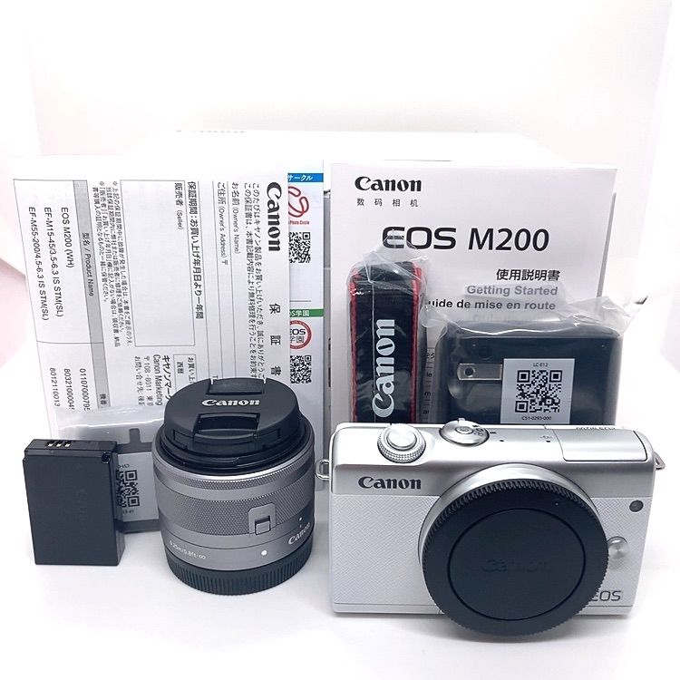 人気商品は Canon EOS M200 Wレンズキット WH asakusa.sub.jp