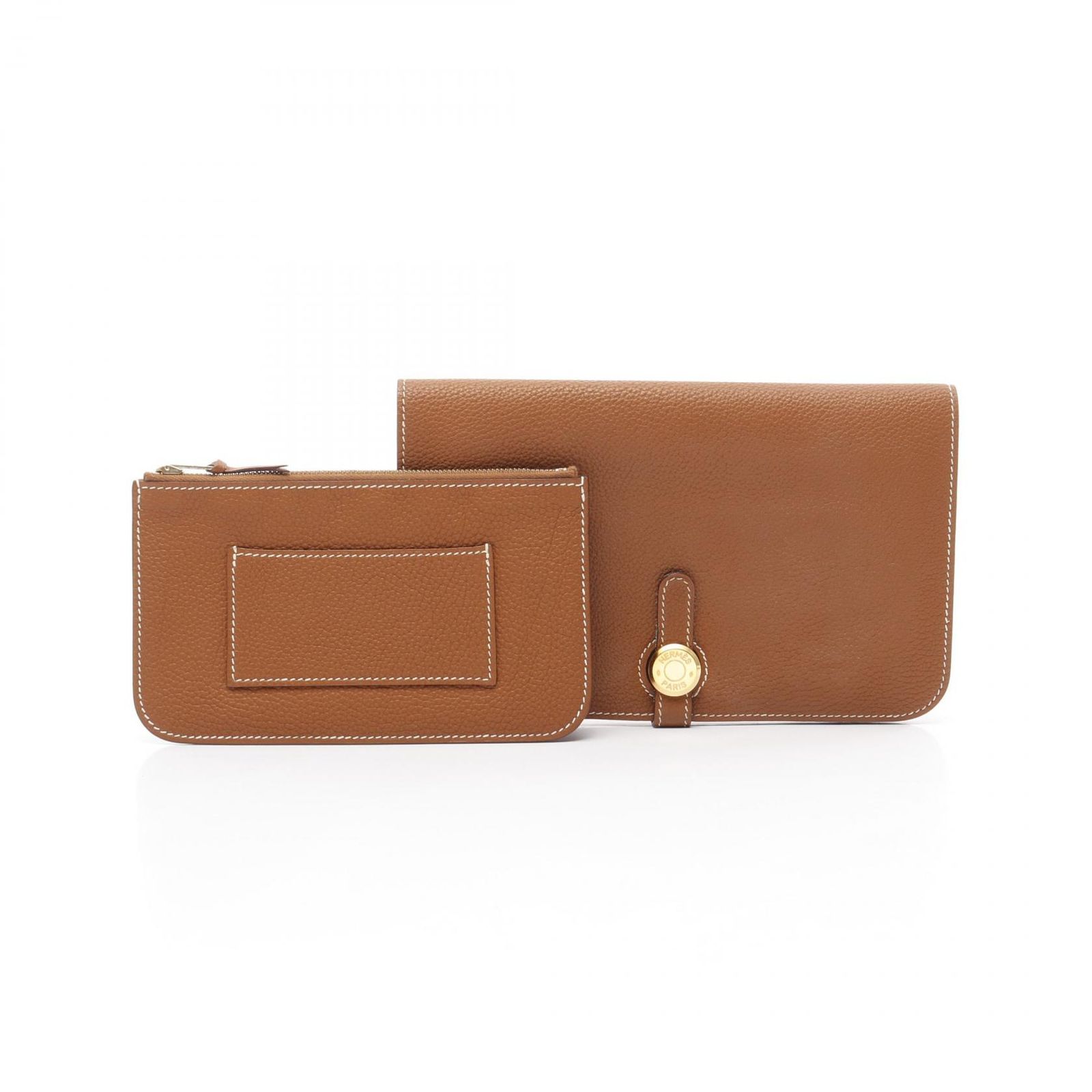 エルメス HERMES 二つ折り長財布 ドゴンGM ゴールド ゴールド その他