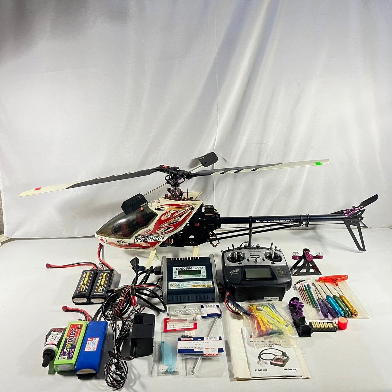 ラジコン ヘリ 送信機付 SUPER VOYAGER Ｅ 電動ヘリ スーパーボイジャーＥ 管理番号 PLS5799