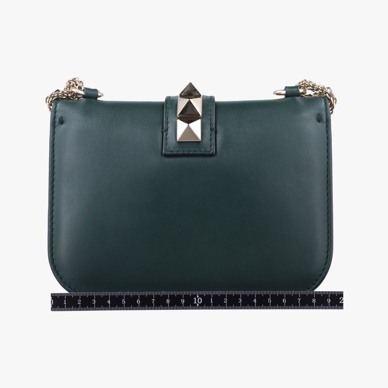 ヴァレンティノValentinoロックスタッズグラムロックスモール グリーン レザー BL-M312VIT2