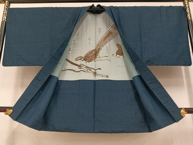 平和屋着物○男性 紬 アンサンブル 色無地 天鵞絨色 正絹 逸品 CAAU3073yc 