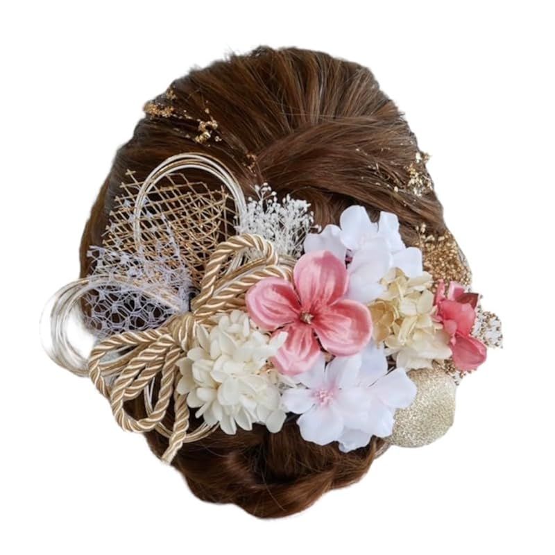 Lomeri ロメリ　髪飾り【11色展開】水引　金箔　ドライフラワー 　S (桜)