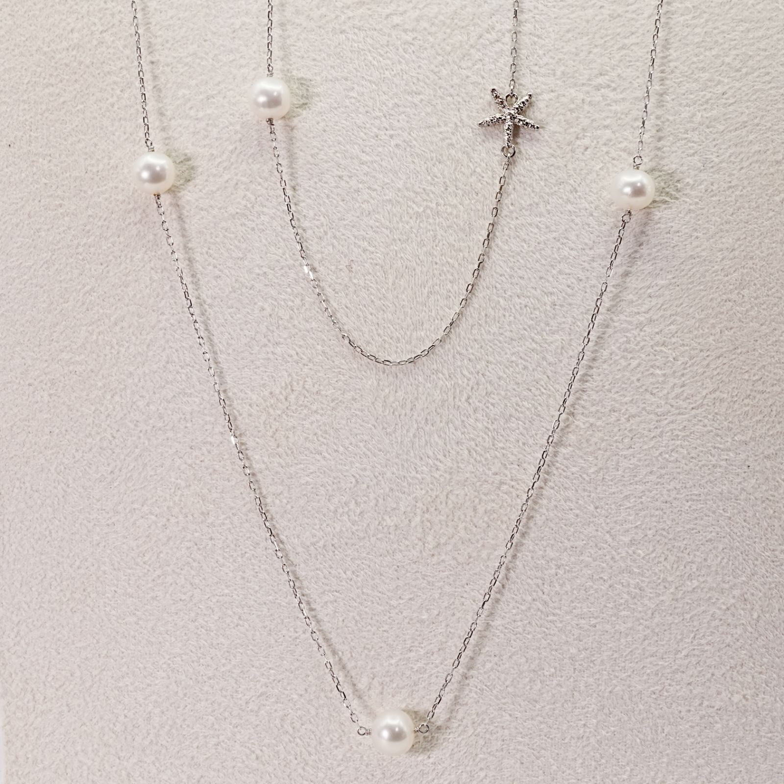 希少 アガット K10 ロングパール ネックレス 大塚寧々さん/24-4235