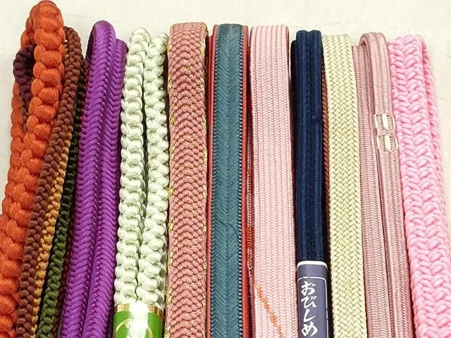 平和屋着物○和装小物 帯締め10本 奈良組 高麗組 京の組紐 手組紐 金糸  