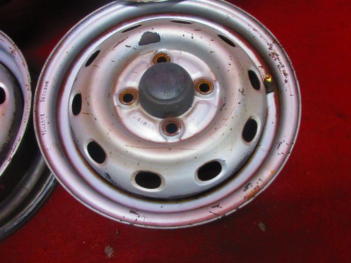 12 4.00B 100 PCD 59ハブ径 スチールホイール 4.00B PCD100 純正 