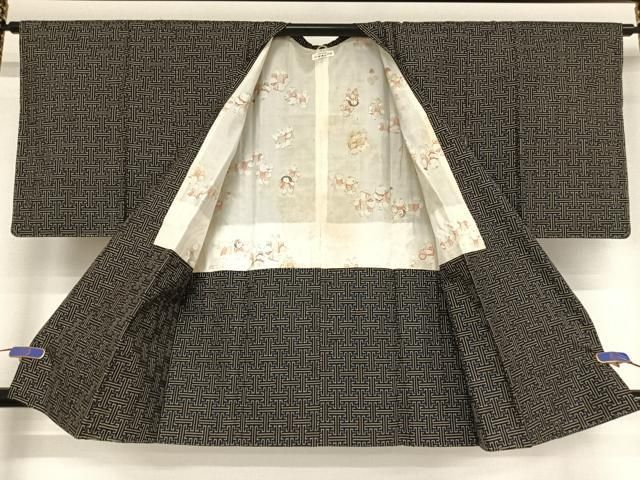 専用 KL2550 秋名バラ 龍郷絣 身丈152cm 大島紬 着物 正絹 平和屋着物○本場大島紬 龍郷絣 秋名バラ 道中着セット やまと誂