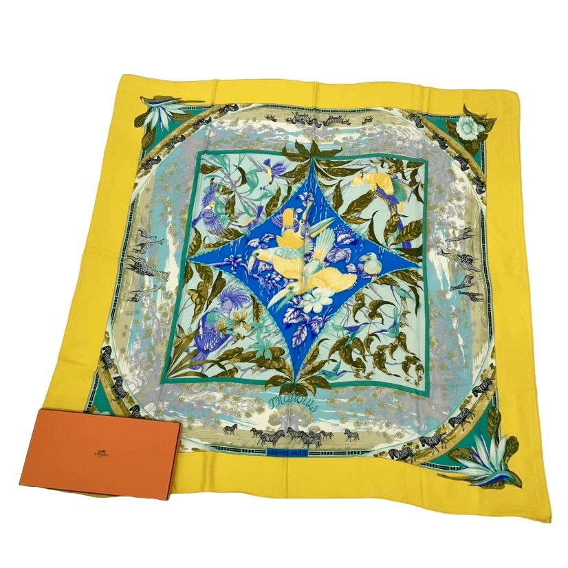 HERMES エルメス カレ140 スカーフ TROPIQUES トロピック 美品 HERMES エルメス カレ140 大判 スカーフ TROPIQUES