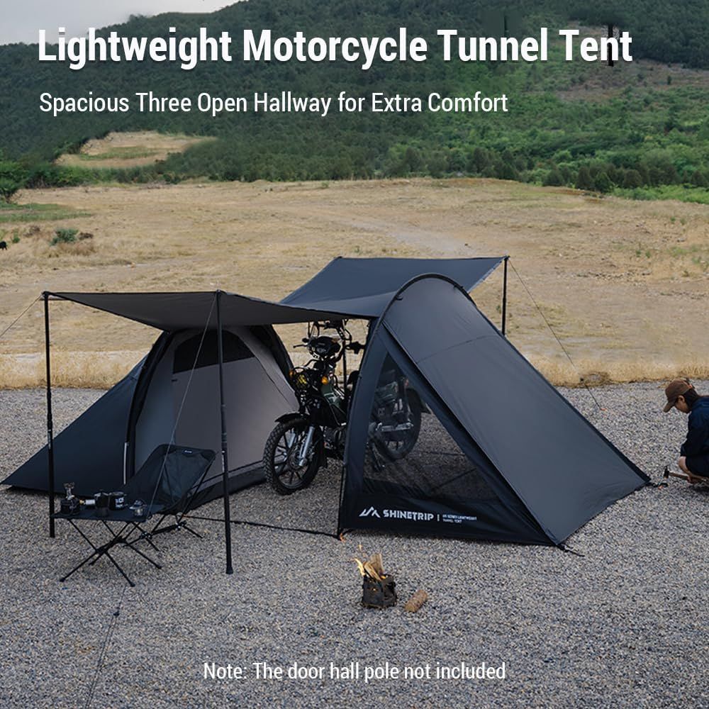 BCDYH バイクキャンプ用トンネルテント 2ルームテント キャンプ