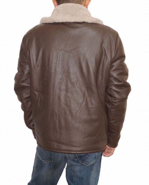 Guess ブラウンレザーシェルパジャケット