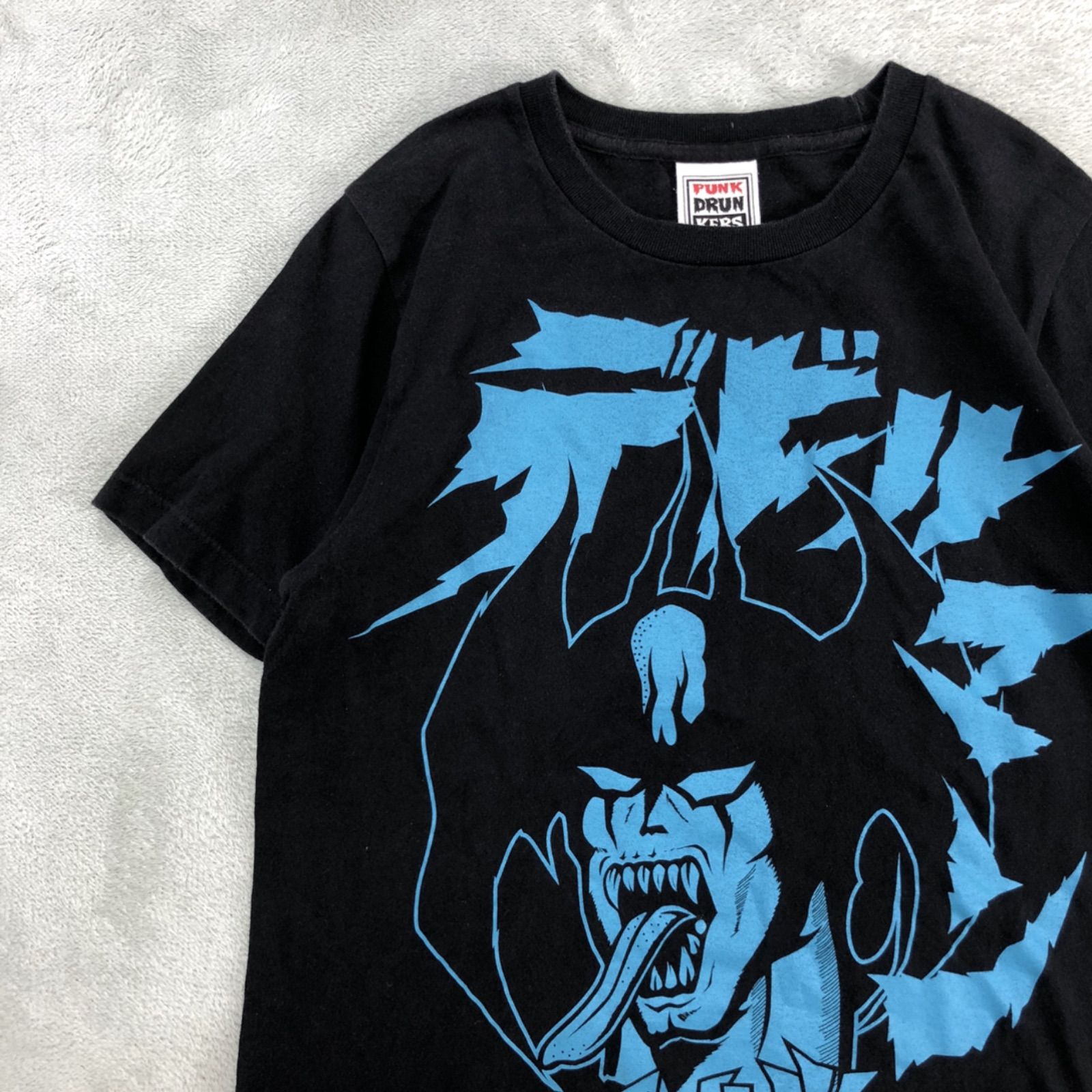 PUNK DRUNKERS × DEVILMAN プリントTシャツ デビルマン 半袖カットソー ショートスリーブ ブラック 黒 パンクドランカーズ