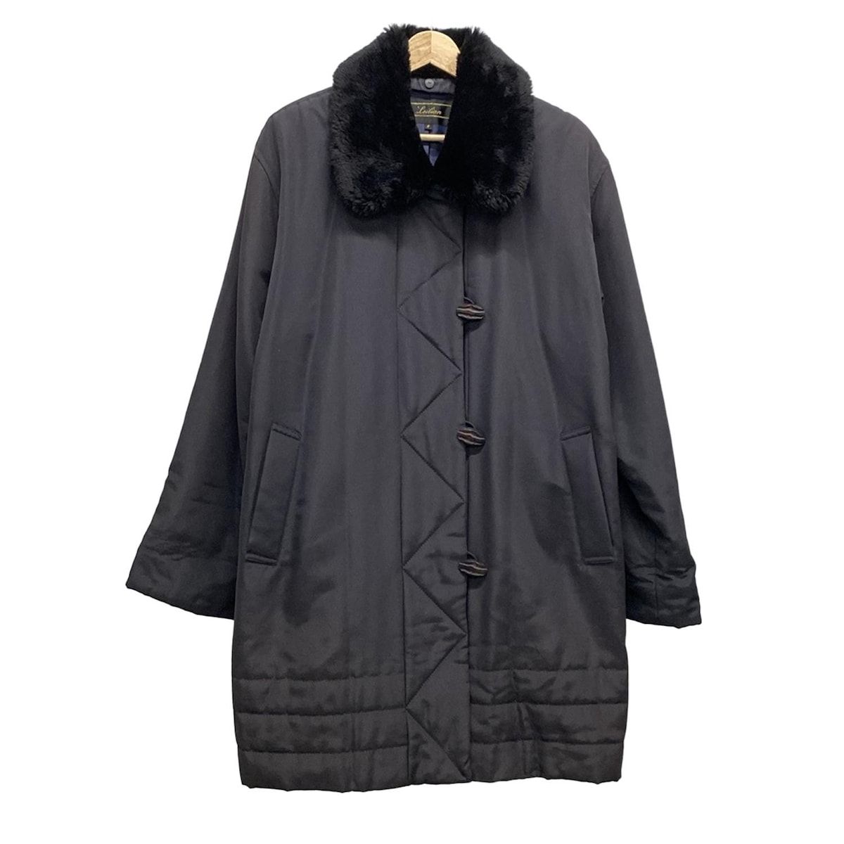 Leilian レリアン ダッフルコート サイズ9 M レディース - 黒 長袖 フェイクファー 秋 冬