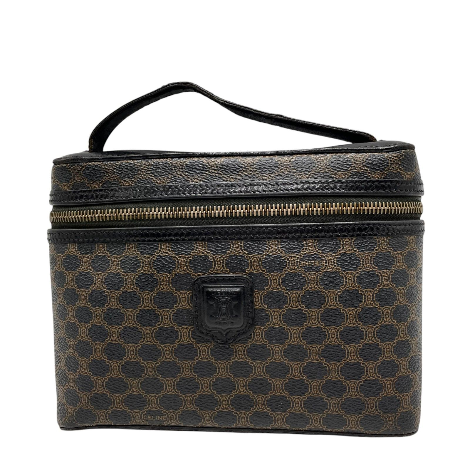 セリーヌ CELINE　ポーチ 黒マカダム　トリオンフ　バニティ　ブラック セリーヌ CELINEポーチ 黒マカダムトリオンフバニティブラック