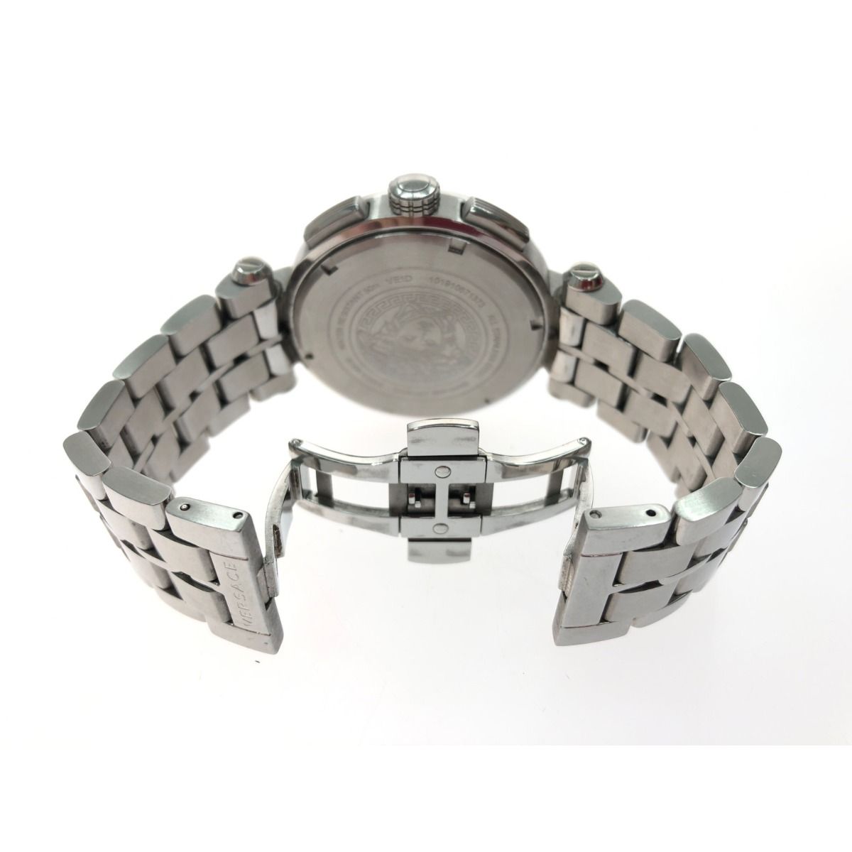 ヴェルサーチ　VE1D　クロノグラフ　ブラック　クォーツ　メンズ　シルバー VERSACE ヴェルサーチ VE1D クロノグラフ ブラック クォーツ