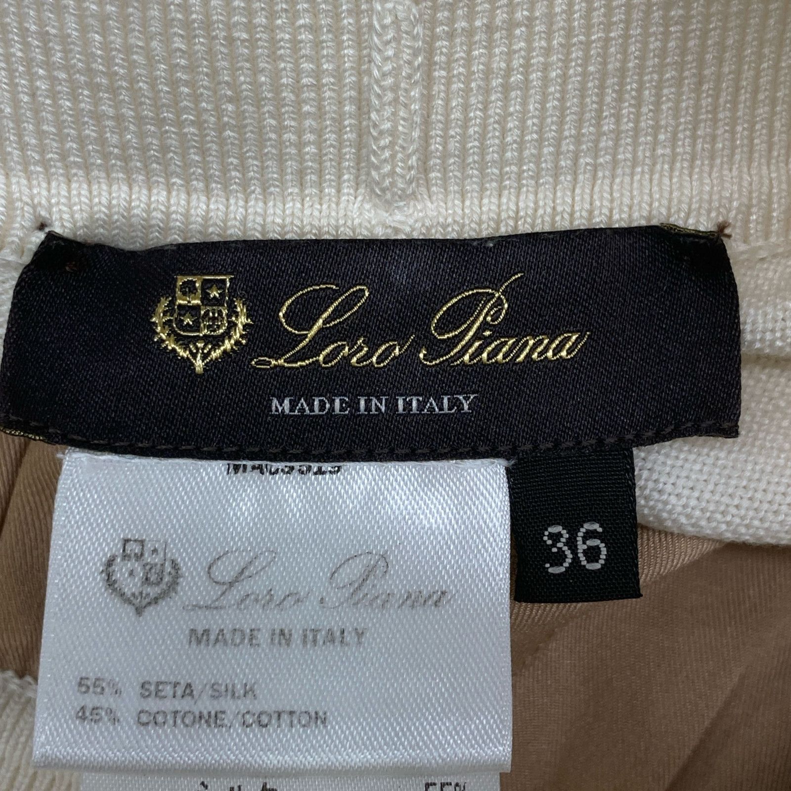 Loro Piana ロロピアーナ ﾎﾜｲﾄ FAF2340 ｼﾙｸｺｯﾄﾝ ｽｳｪｯﾄ ﾊﾟﾝﾂ 36 新作  