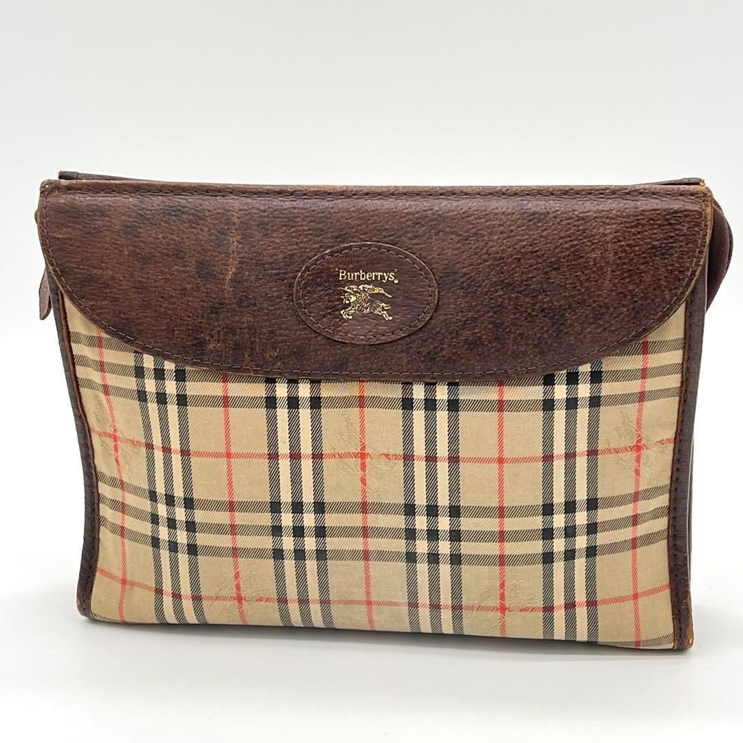 良品】バーバリー クラッチバッグ セカンドバッグ ノバチェック