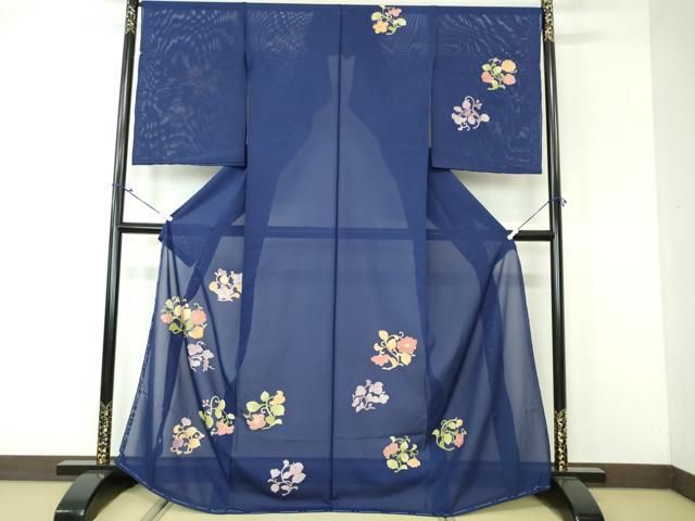 専用　D329 夏着物　訪問着　花模様　手描き　絽　正絹　　未使用極美品 専用 D329 夏着物 訪問着 花模様 手描き 絽 正絹 未使用極美品