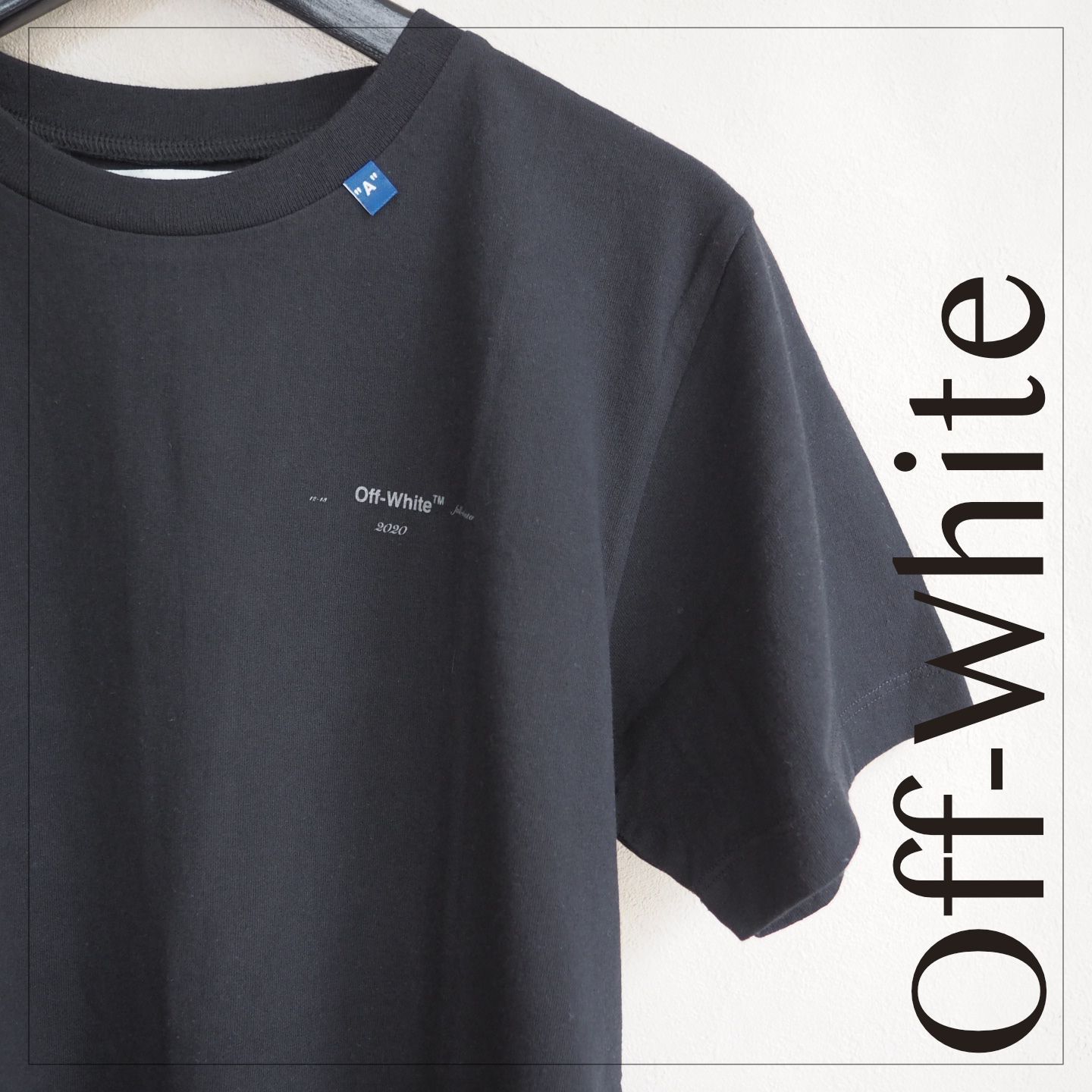 19SS美品☆ オフホワイト Off-White アロー ロゴ プリント コットン T 