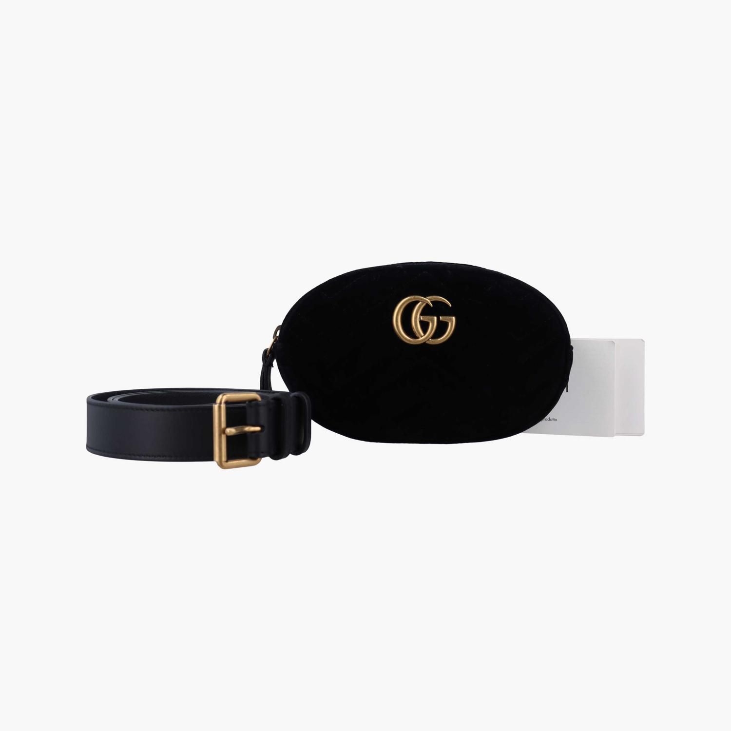 グッチ Gucci ボディバッグ/ウェストバッグ レディース GGマーモント ブラック ベロア 476434 585795 - メルカリ