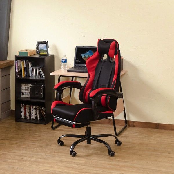 送料無料】フルフラット☆デスクチェア☆ゲーミングチェア☆レッド