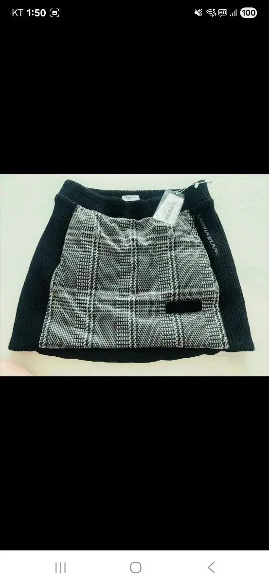 LANVIN BLANC ゴルフ チェック ダウン スカート 55 ㅡ 定価47万円
