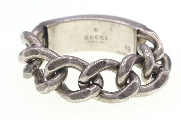 GUCCI グッチ ゴルメット チェーンリング 指輪 メンズ Ag925